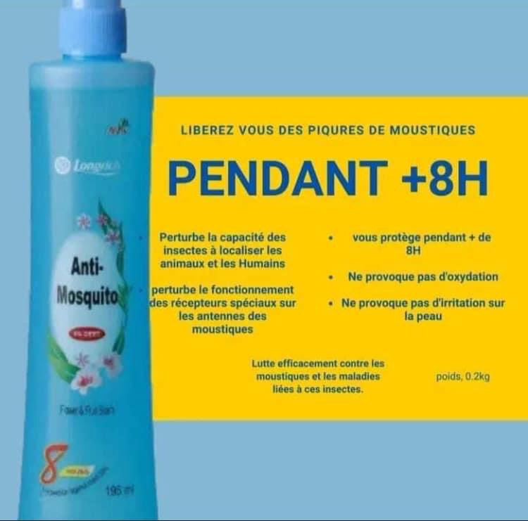 Anti-moustique (Arôme de fleurs, à pulvériser sur les parties exposées du corps 195ml)