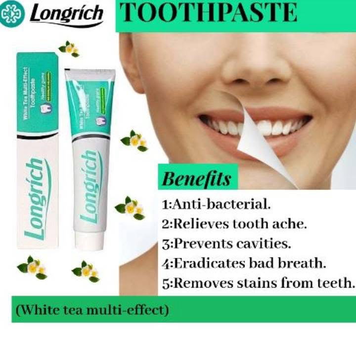 Pâte dentifrice thé blanc 200g (Formule Sans fluor : contre maux de dents, mauvaise haleine, saignement des gencives, caries,...)