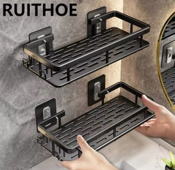 2 pcs Aluminum alloy  Rectangular Shelf with towel holder 