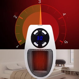 Mini Heater Home Desktop Office Multifunctional Heater, Style:With Remote Control, Plug Type:UK White