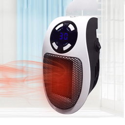 Mini Heater Home Desktop Office Multifunctional Heater, Style:With Remote Control, Plug Type:UK White