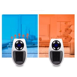 Mini Heater Home Desktop Office Multifunctional Heater, Style:With Remote Control, Plug Type:UK White