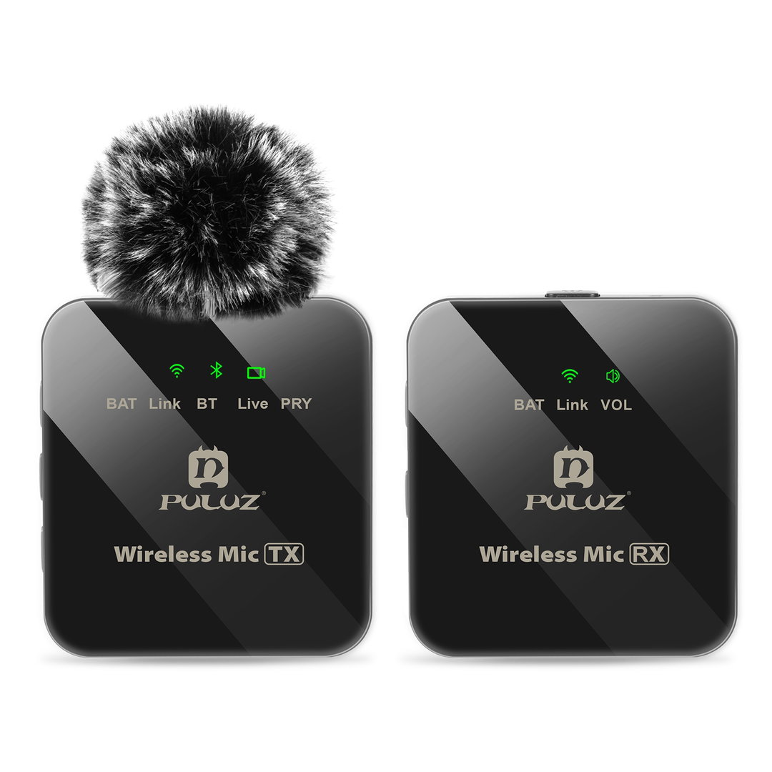 PULUZ 1 TX + 1 RX Wireless Lavalier Microphone (Black)