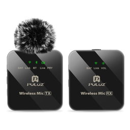 PULUZ 1 TX + 1 RX Wireless Lavalier Microphone (Black)