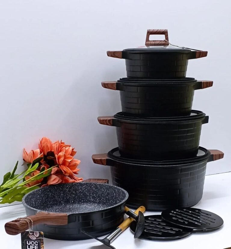 ☘️ 13pcs Block UCC LIFE Granite Cookware Set