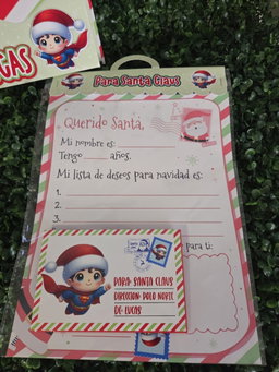 Kit Cartita Para Santa con tu personaje favorito