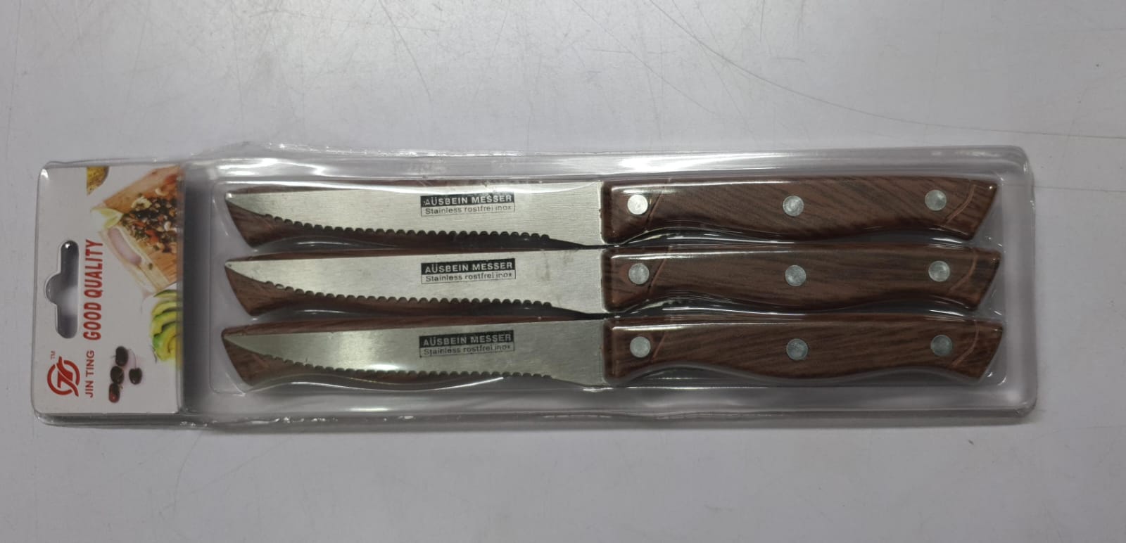 Ausbeinmesser high quality steak knife with wooden profile water proof handle pack of 6pcs_1
