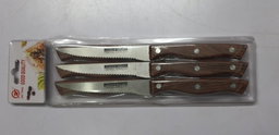 Ausbeinmesser high quality steak knife with wooden profile water proof handle pack of 6pcs