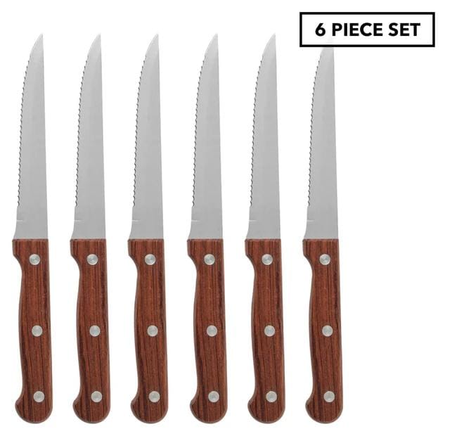 Ausbeinmesser high quality steak knife with wooden profile water proof handle pack of 6pcs_3