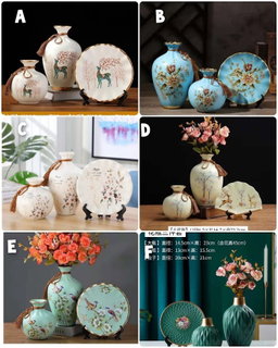 3PCs European ceramic flower vase living room decoration 