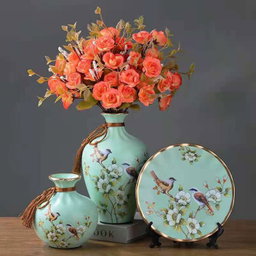 3PCs European ceramic flower vase living room decoration 