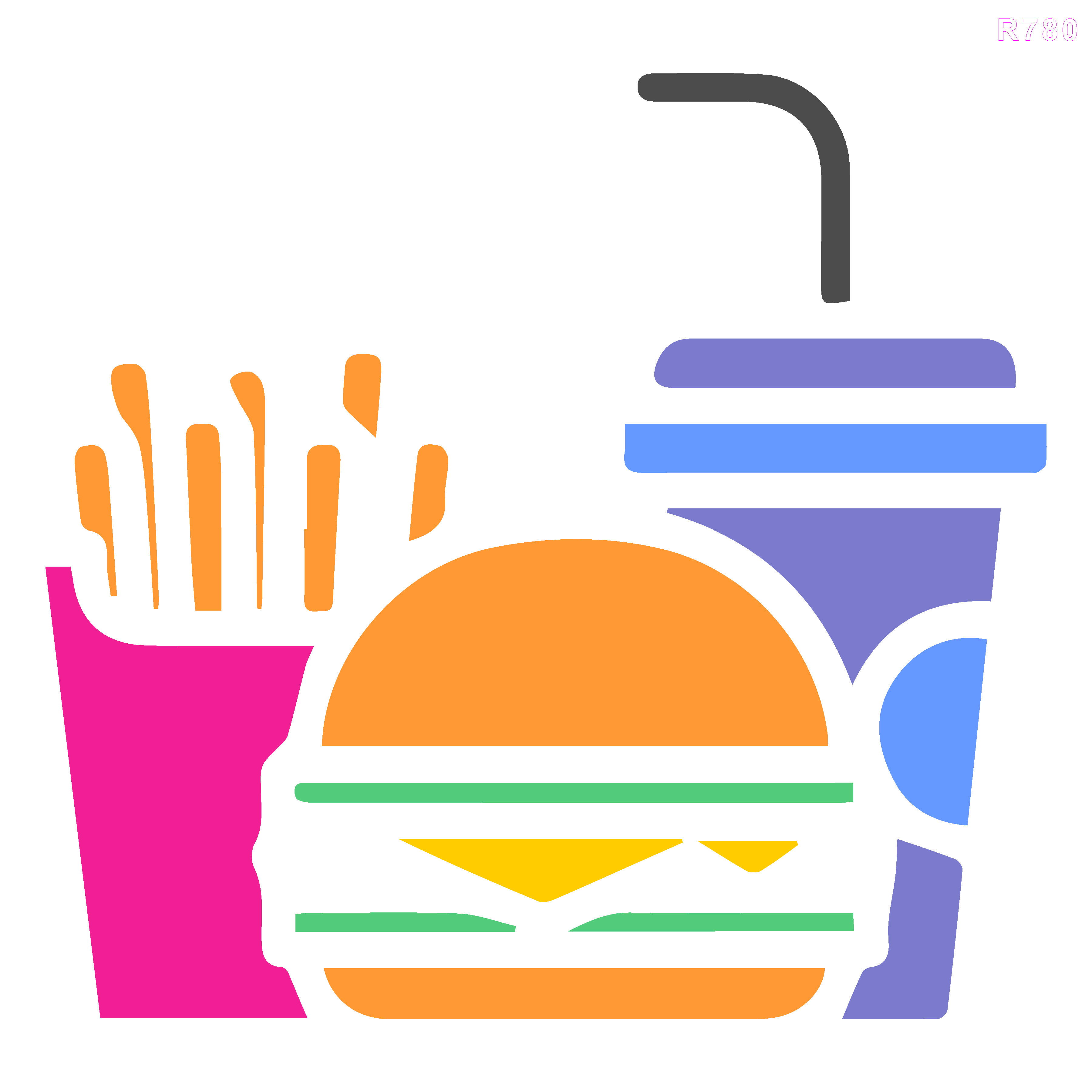R780_Fast Food Wall Stencil