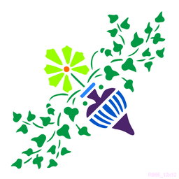 R885_Flower&Vase Wall Stencil