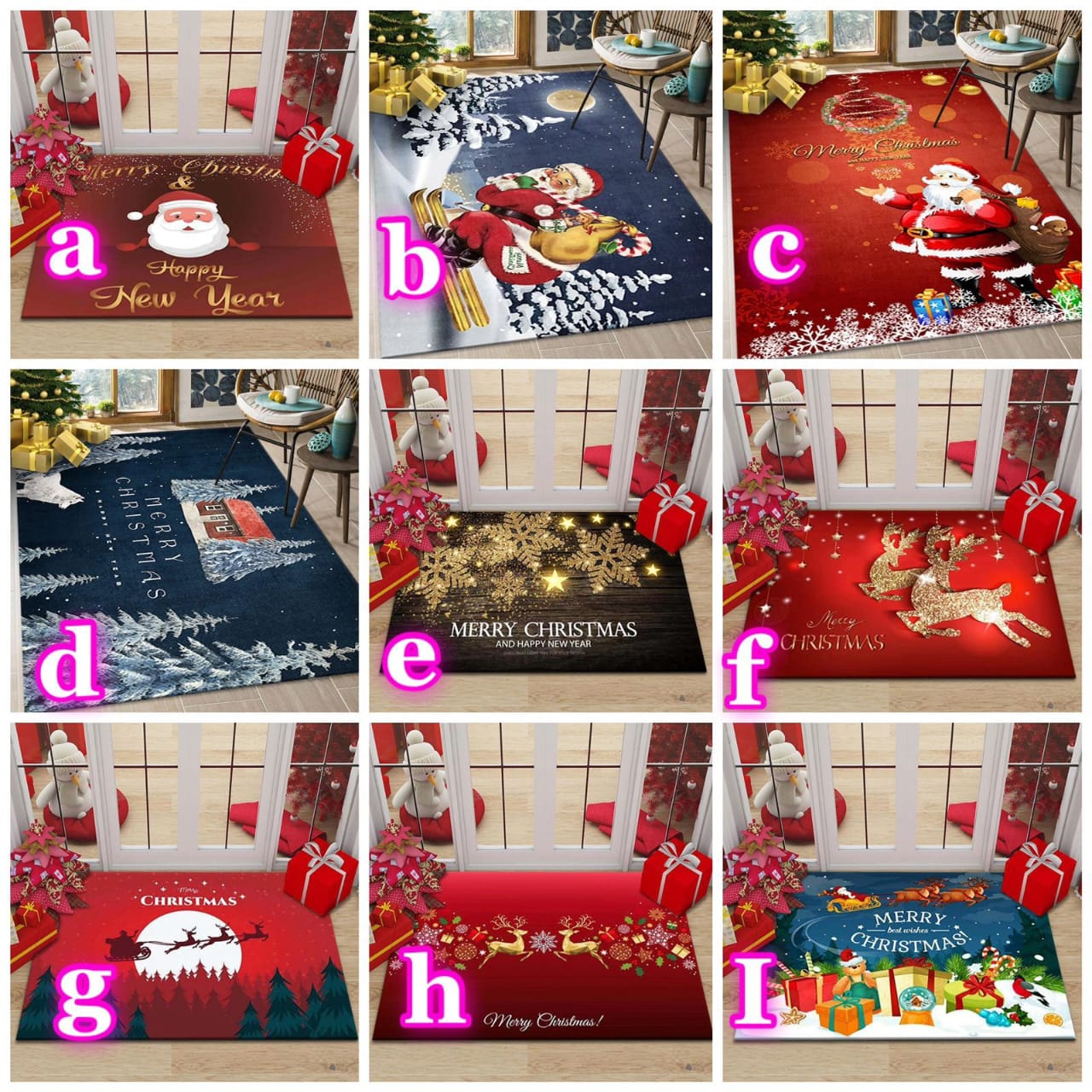 Merry Christmas Doormat Decorative Xmas Holiday Front Door Mat_0