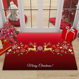 Merry Christmas Doormat Decorative Xmas Holiday Front Door Mat