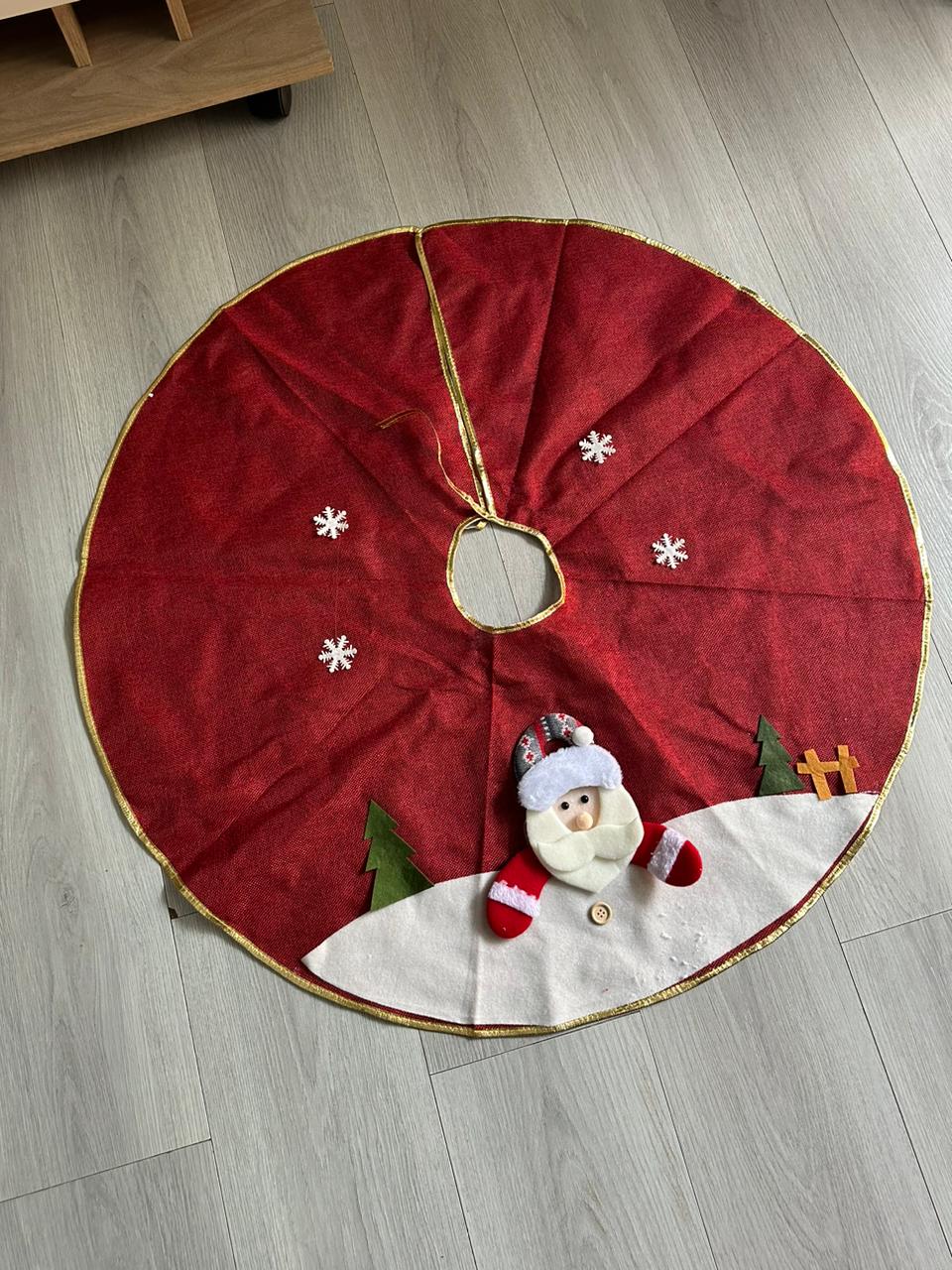 Christmas Tree Skirt Cartoon Santa Claus Snowman Elk Xmas Tree Skirt _0