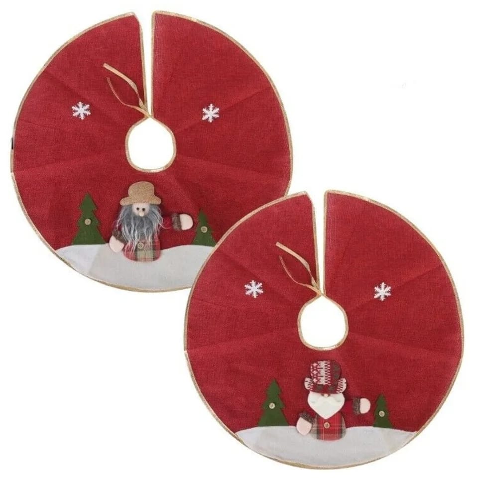 Christmas Tree Skirt Cartoon Santa Claus Snowman Elk Xmas Tree Skirt _1