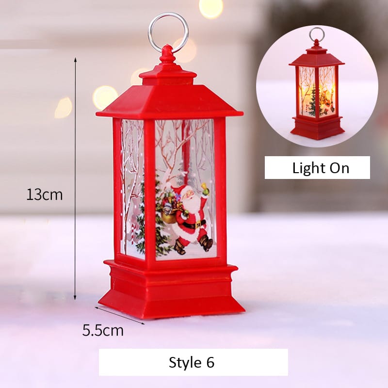 Santa Claus snowman lantern light _1