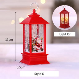 Santa Claus snowman lantern light 
