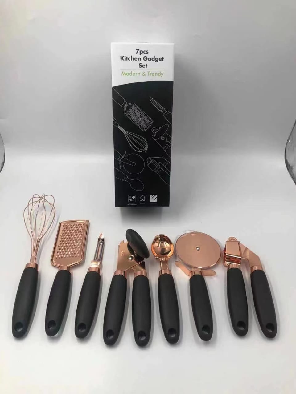 High quality 7pcs Kitchen gadget set with copper plated _3