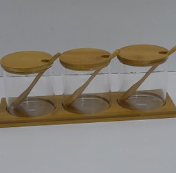 ❇️3 in 1 Glass spice condiment set