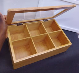✅6 slots Bamboo wooden TEABAG ORGANISER