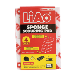 LIAO SPNGE SCOURING PAD 4PACK
