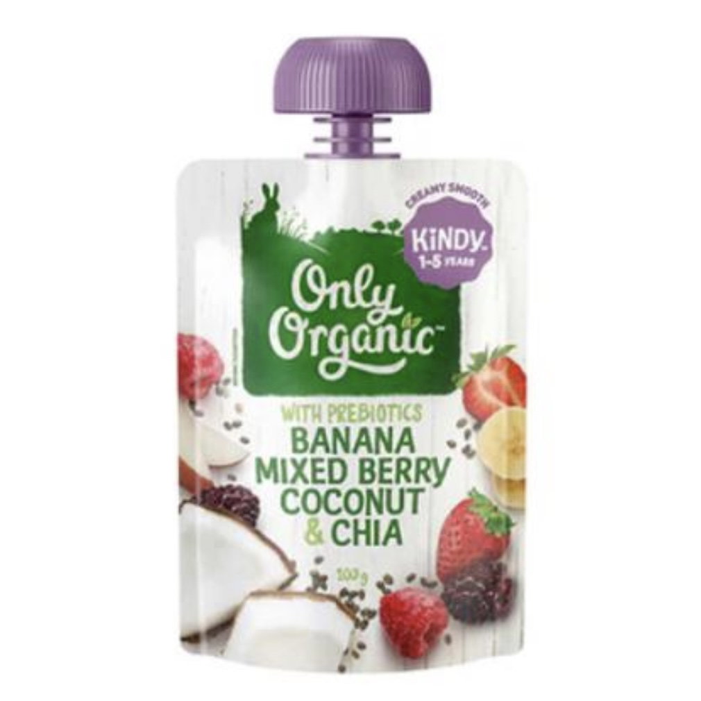 Only Organic BANANA MIXED BERRY COCONUT & CHIA 1-5yrs