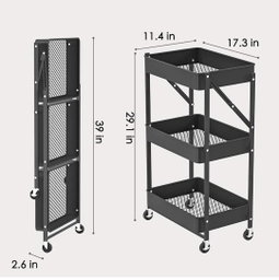 Metallic 3tier Storage organizer rack