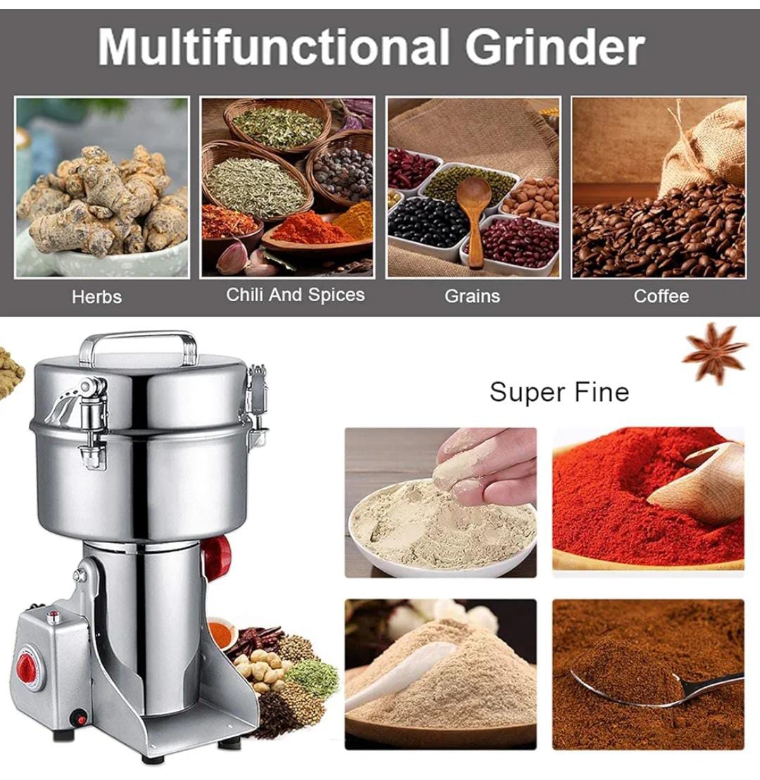 Electric Grain Grinder with 270°Swing Open-Cover-Stop Design