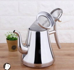 2Ltrs silver stainless steel thickened kettle with filter 