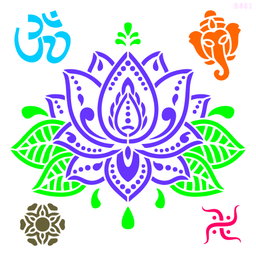 R601_Lotus Wall Stencil