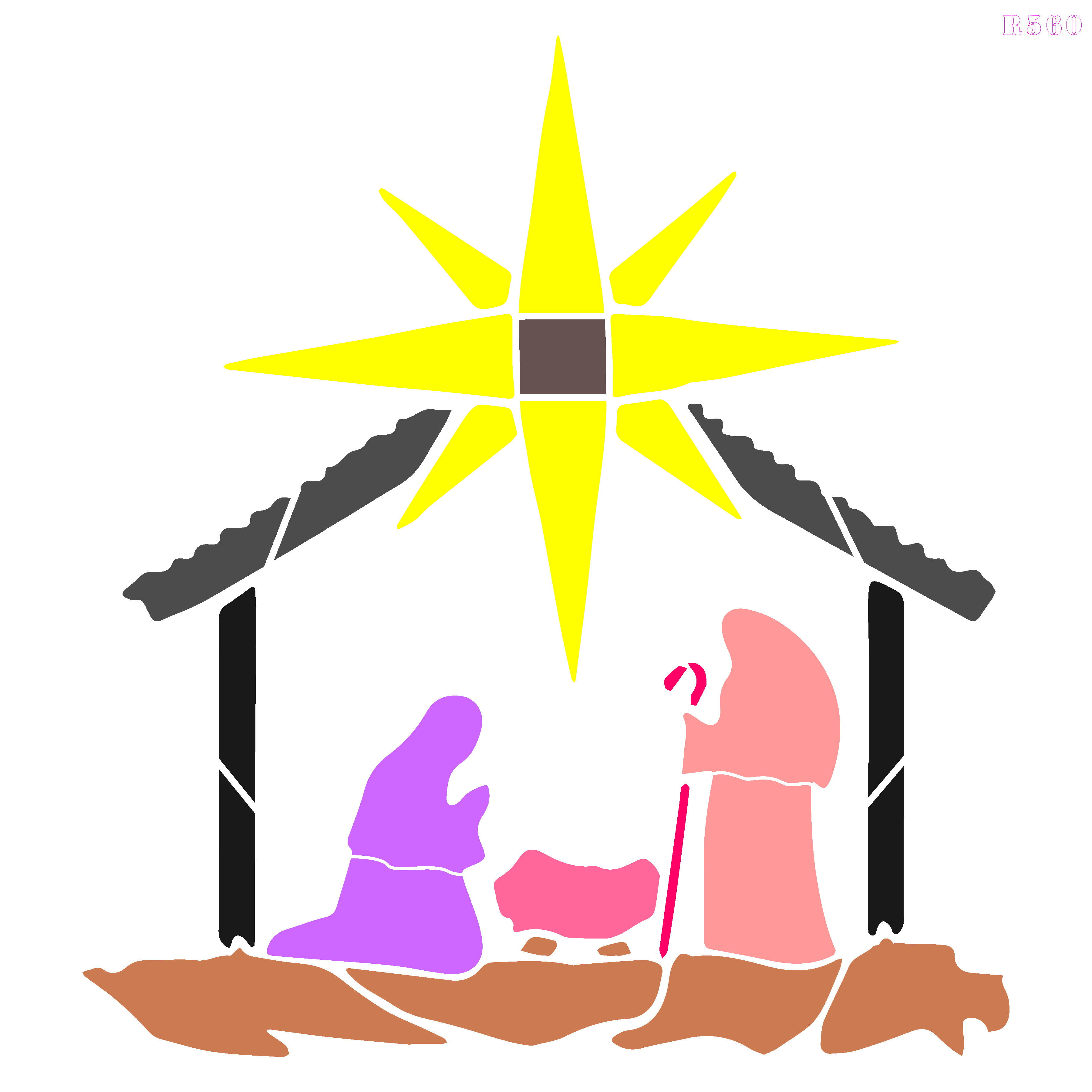 R560_Jesus Birth Place Wall Stencil