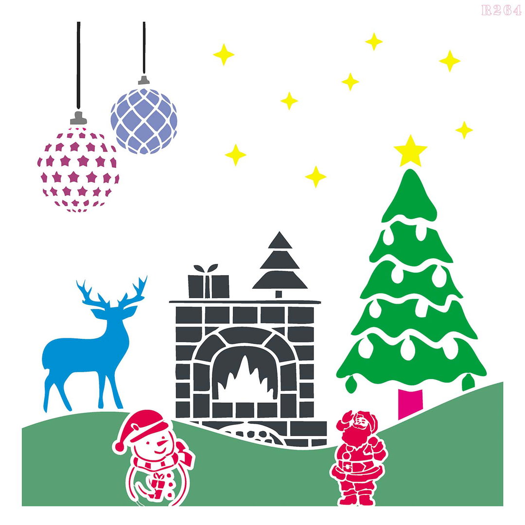 R264_Christmas Sets Wall Stencil