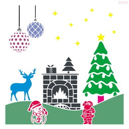 R264_Christmas Sets Wall Stencil