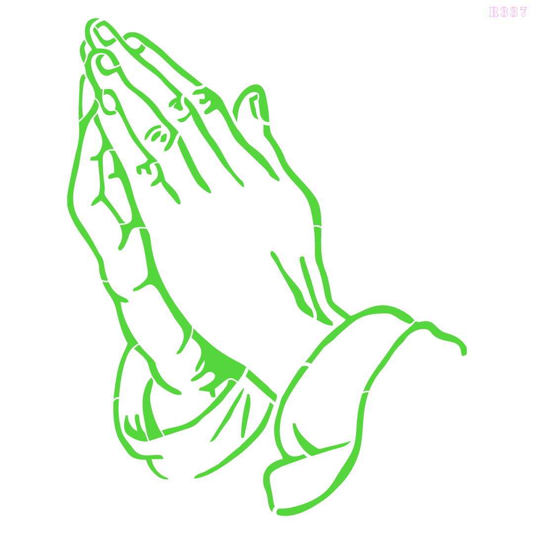 R337_Praying Hand Wall Stencil