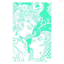 R387_Radha&Krishna Wall Stencil