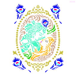 R388_Radha&Krishna Wall Stencil