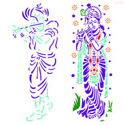 R392_Krishna Wall Stencil