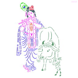 R393_Krishna Wall Stencil