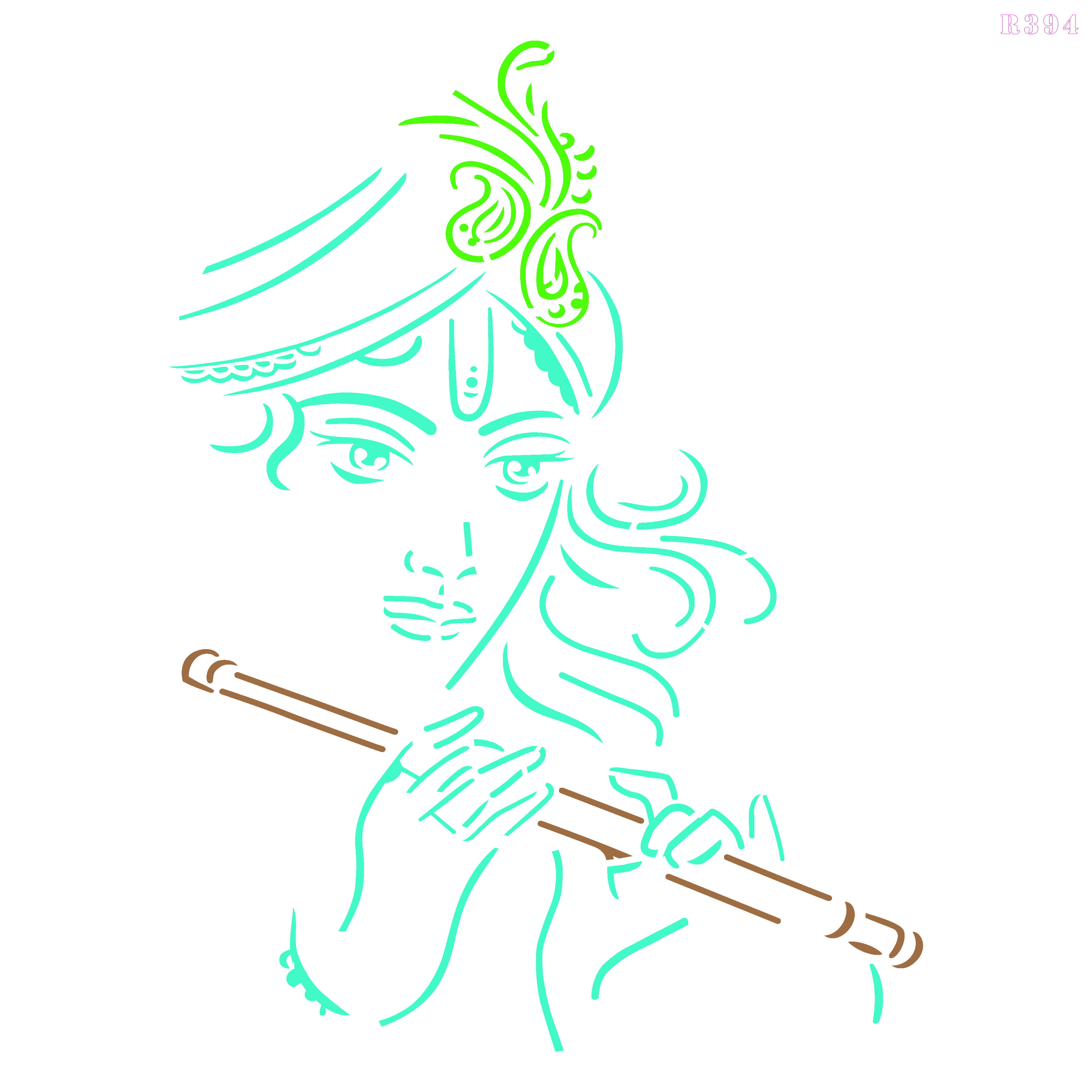 R394_Krishna Wall Stencil