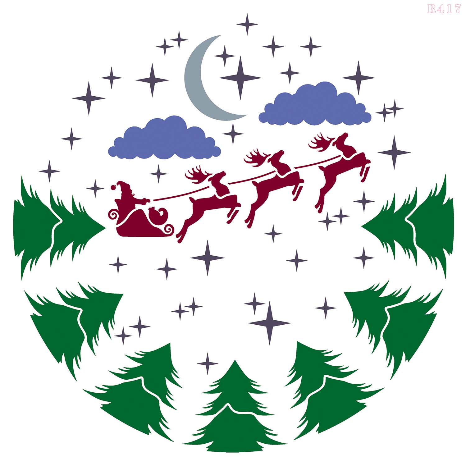  R417_Christmas Items Wall Stencil
