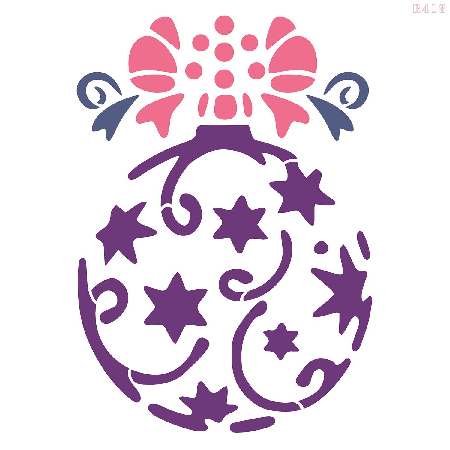 R418_Christmas Tree Ball Wall Stencil