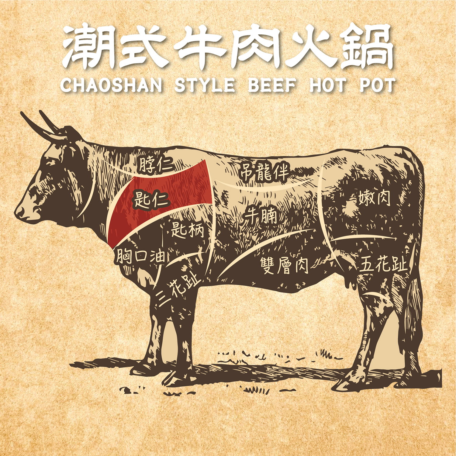 潮式牛肉火鍋-匙仁(愛爾蘭肩胛板肉) Chaoshan Style Hotpot Sliced -  Chírén (Ireland Chuck Tail Flap Blade) 200g_1