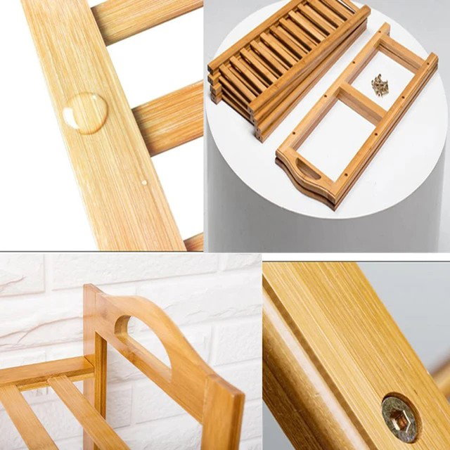 4 Layer Natural Bamboo shoe rack_4