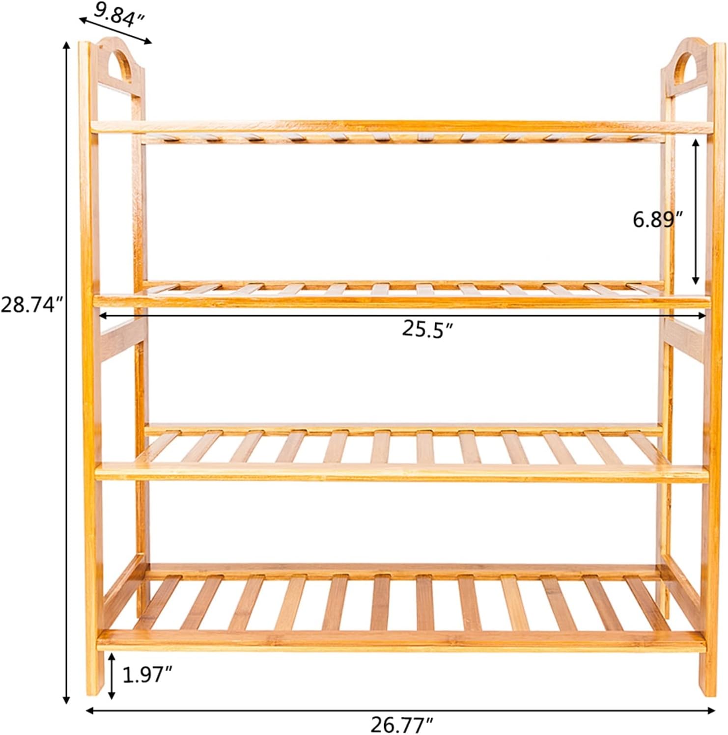 4 Layer Natural Bamboo shoe rack_2