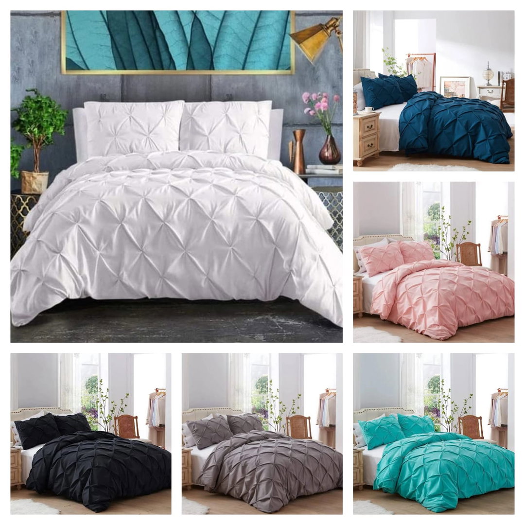 Pinch Pleat Pintuck Duvet Cover set