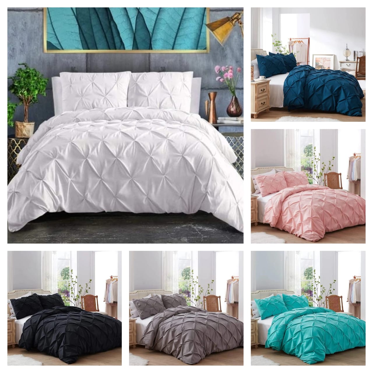 Pinch Pleat Pintuck Duvet Cover set_0