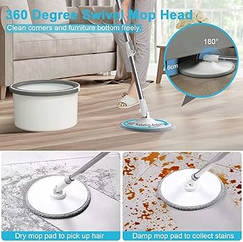 360⁰ Micro fiber spin mop with water separation bucket _4
