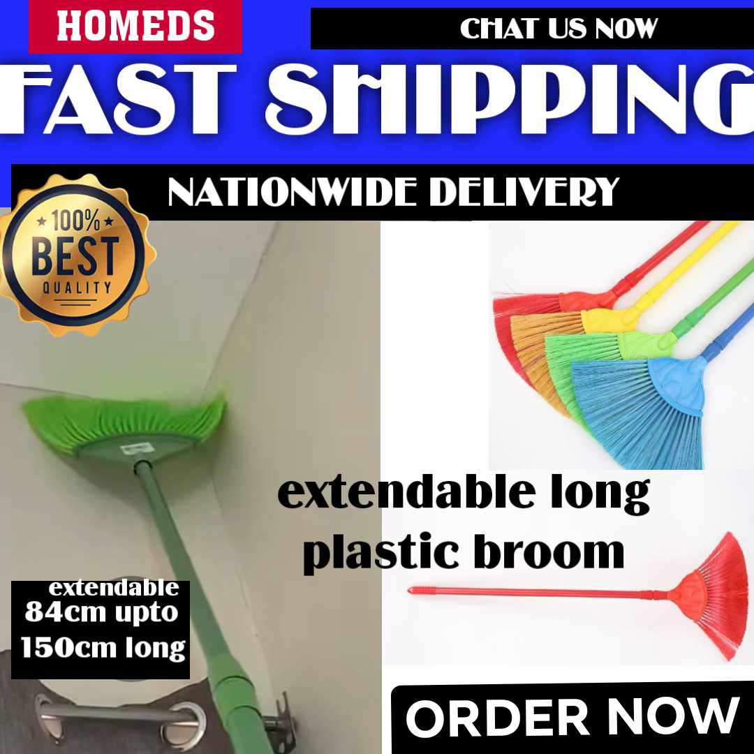 Extendable long plastic broom _0